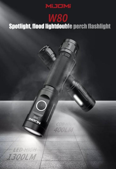 Mijomi W80聚泛雙光磁吸電筒