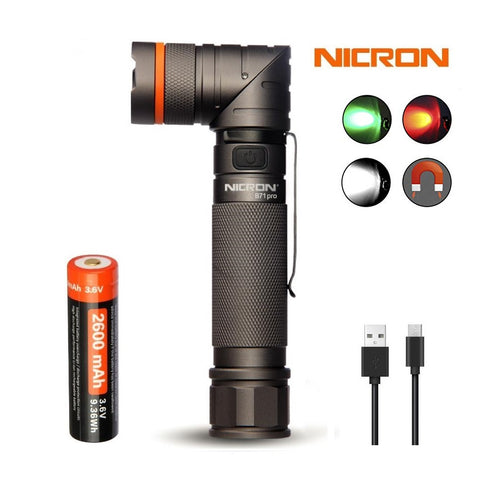Nicron B71 Pro磁吸曲頭三色電筒