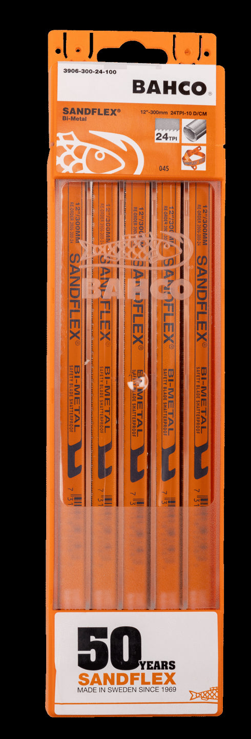 魚嘜BAHCO Sandcut® 3906雙金屬(紅魚)手弓鋸片 (100片裝)