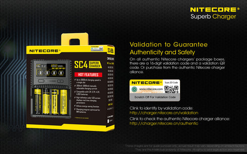 Nitecore SC4四位鋰電池充電器