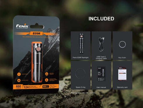 Fenix E09R邊充邊用超亮隨身電筒
