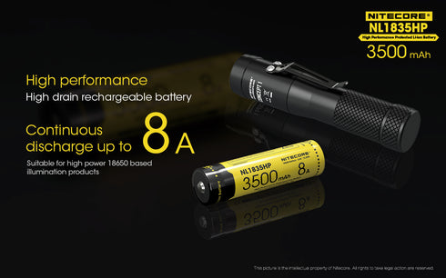 Nitecore NL1835HP 18650 3500mAh 8A高輸出鋰離子電池