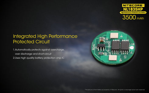 Nitecore NL1835HP 18650 3500mAh 8A高輸出鋰離子電池