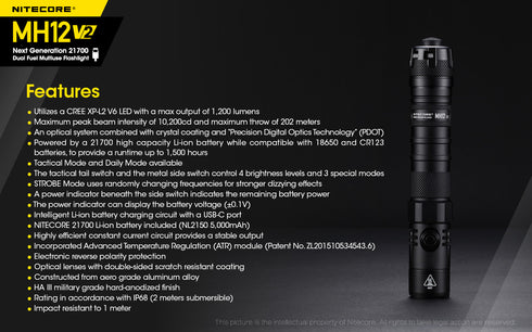 Nitecore MH12 V2日常攜帶充電電筒