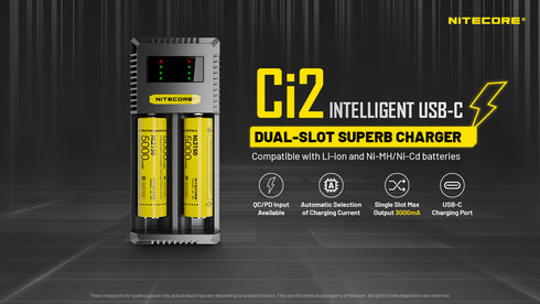 Nitecore Ci2 USB Type-C雙位鋰電池充電器