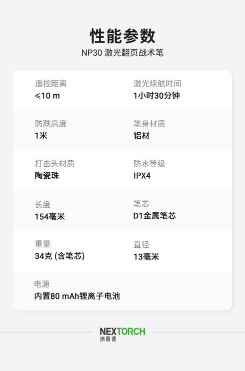 NEXTORCH NP30鐳射翻頁戰術筆