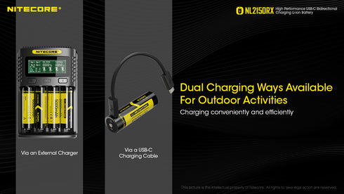 Nitecore NL2150RX 21700 5000mAh USB Type-C直充鋰離子電池