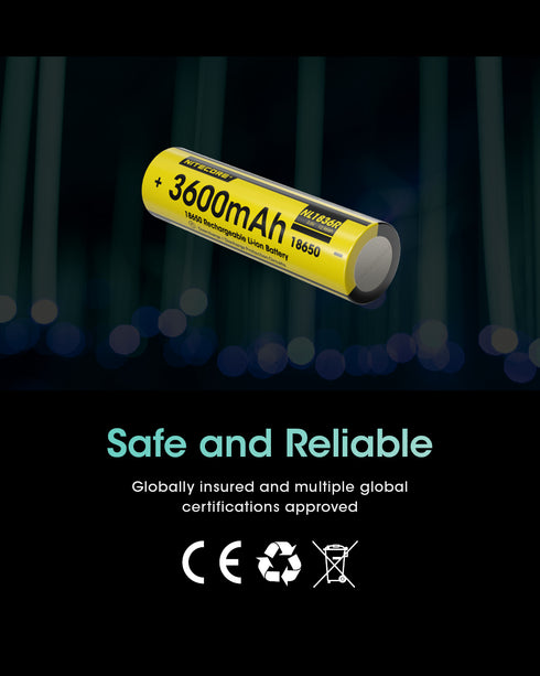 Nitecore NL1836R 18650 3600mAh USB Typc-C直充鋰離子電池