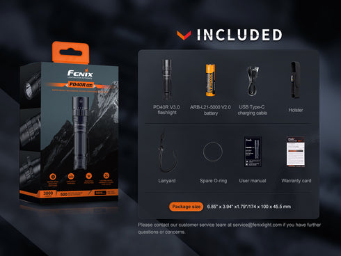 Fenix PD40R V3.0機械旋轉調光電筒