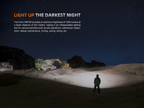 Fenix HM75R鎂合金分體式聚泛雙光工業頭燈