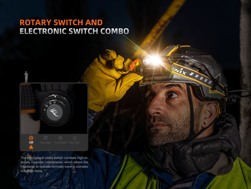 Fenix HM75R鎂合金分體式聚泛雙光工業頭燈