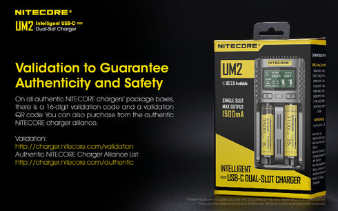 Nitecore UM2 micro-USB雙位鋰電池充電器
