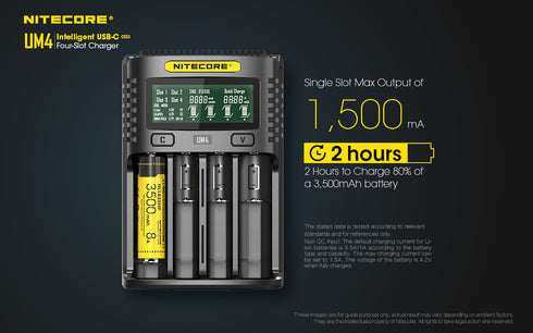 Nitecore UM4 micro-USB四位鋰電池充電器