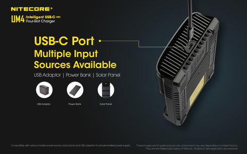 Nitecore UM4 micro-USB四位鋰電池充電器
