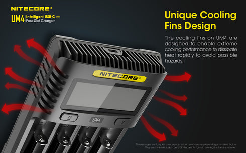 Nitecore UM4 micro-USB四位鋰電池充電器
