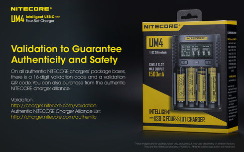 Nitecore UM4 micro-USB四位鋰電池充電器
