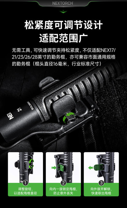 NEXTORCH V75 X-Carry NQD平台模塊化甩棍快拔套