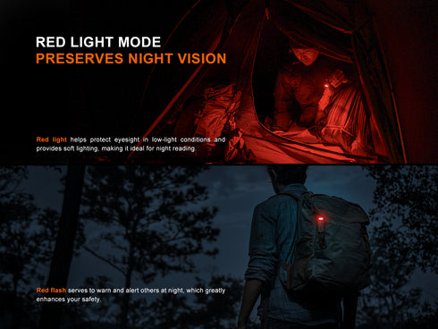 Fenix SW05R-RED 白光及紅光充電夾燈