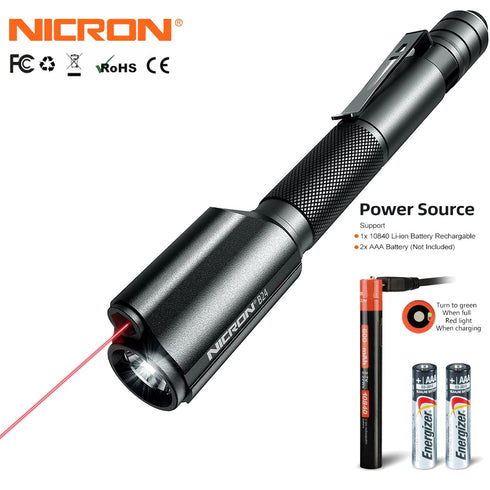 Nicron B24R電筒+鐳射筆