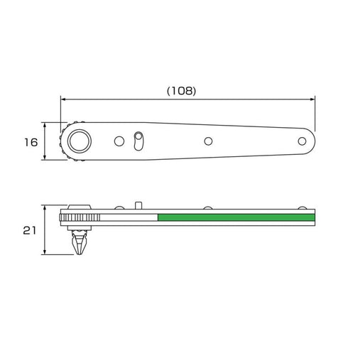 Anex 425直身超薄棘輪橫向手柄