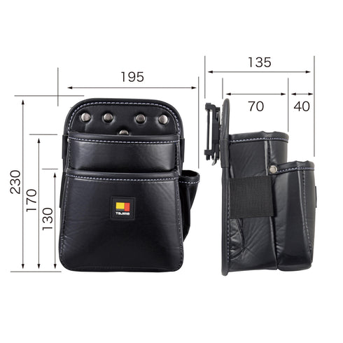 田島Tajima SFKBN-2S 2層快扣式尼龍腰袋(小) (連快拆扣)