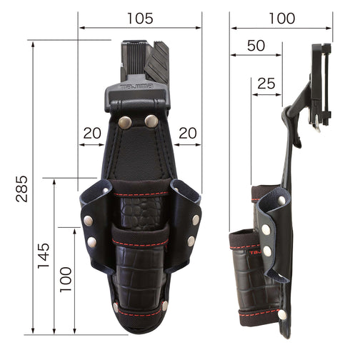 田島Tajima SFKSG-P4 4層快扣式鱷魚皮腰袋 (連快拆扣)