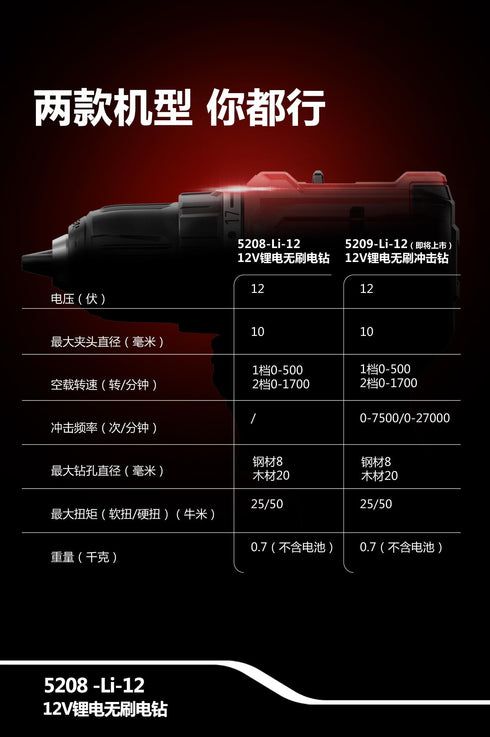 大有Devon 5209 12V鋰電無刷震批