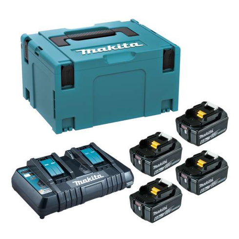 牧田Makita 198095-6 18V 6.0Ah 鋰電4粒及雙座充電器套裝