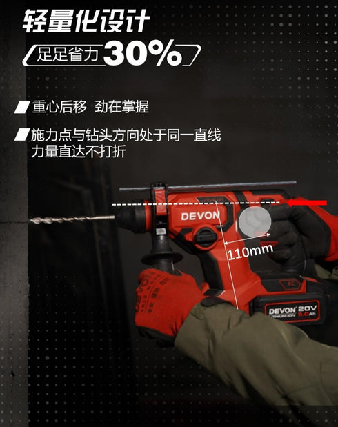 大有Devon 5408 20V鋰電無刷輕型油壓鑽
