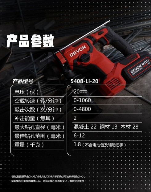 大有Devon 5408 20V鋰電無刷輕型油壓鑽