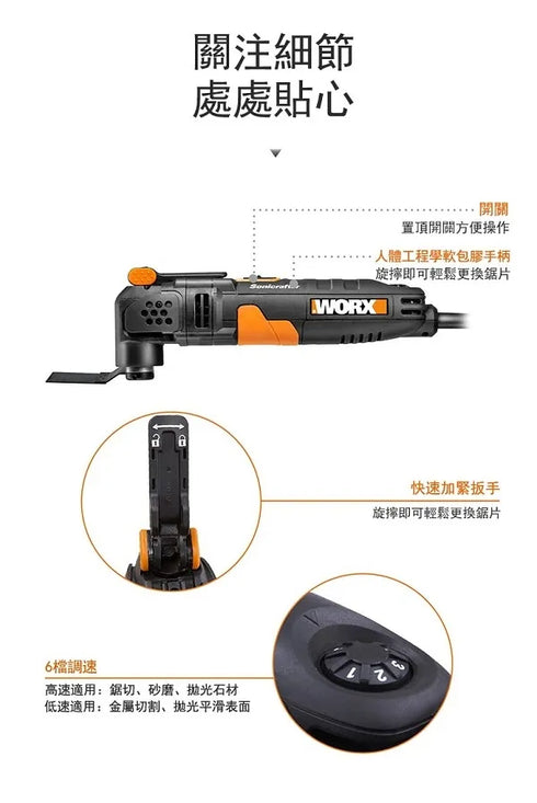 威克士Worx WX679 220V多功能切割打磨機