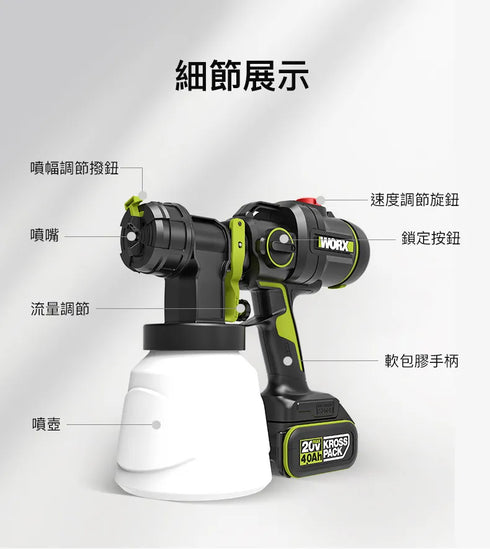 威克士Worx WU056 20V 無刷噴漆槍