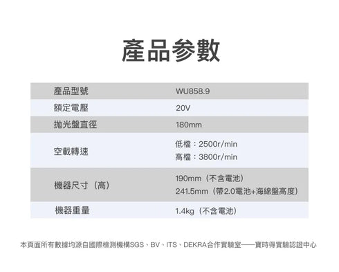 威克士Worx WU858 20V偏心拋光打蠟機
