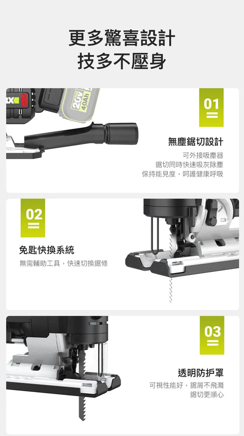 威克士Worx WU550 20V 無刷曲線鋸