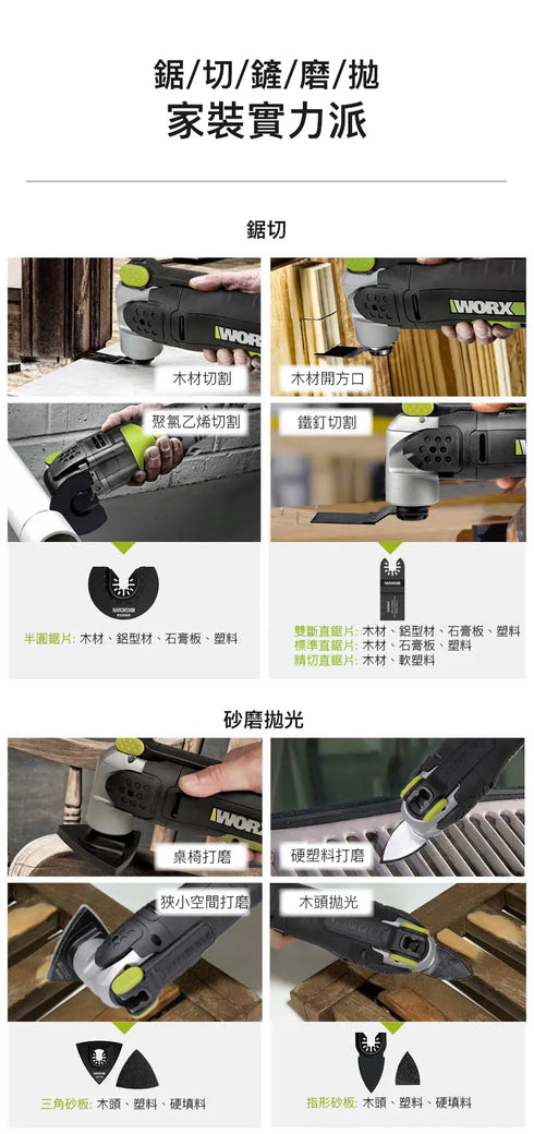 威克士Worx WE696 20V 多功能切割打磨機