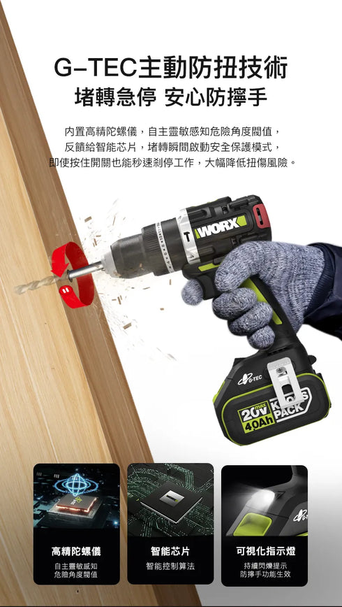 威克士Worx WU373 20V 無刷衝擊電鑽