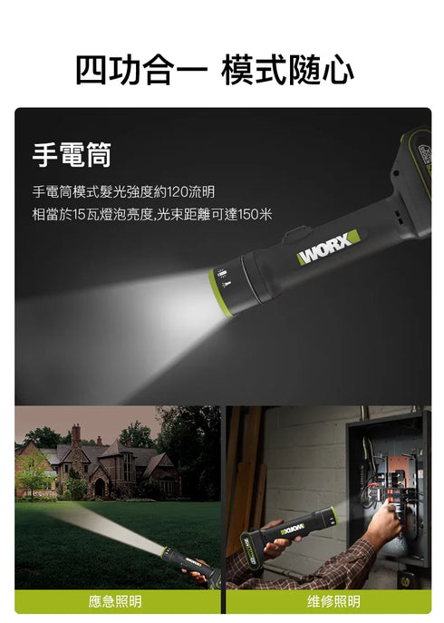 威克士Worx WU010 20V 四合一多功能LED燈