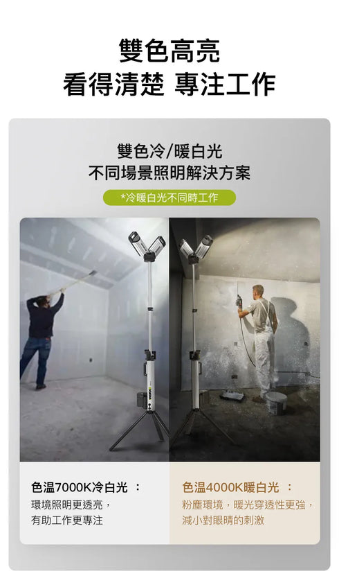 威克士Worx WU029 20V 伸縮工作照明燈