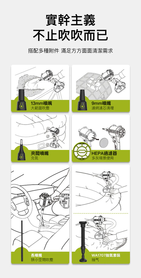 威克士Worx WU093 20V 無刷手提吹風槍