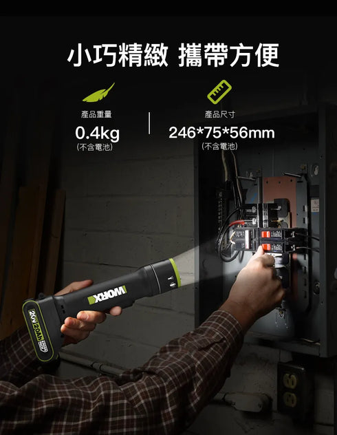 威克士Worx WU010 20V 四合一多功能LED燈