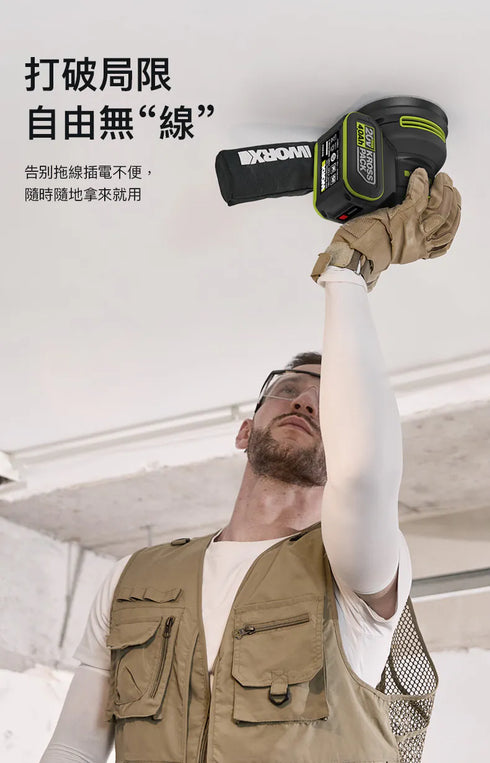 威克士Worx WU657 20V 無刷圓砂紙機