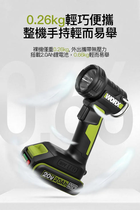 威克士Worx WU027 20V LED照明燈