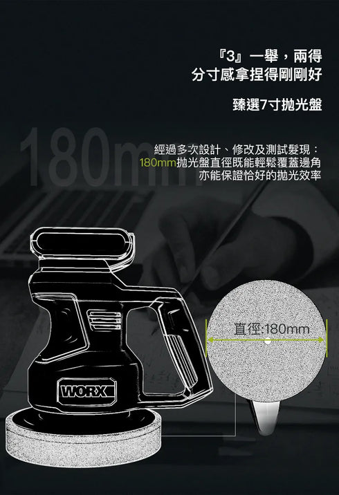 威克士Worx WU858 20V偏心拋光打蠟機
