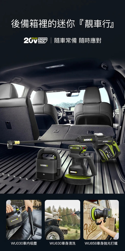 威克士Worx WU858 20V偏心拋光打蠟機