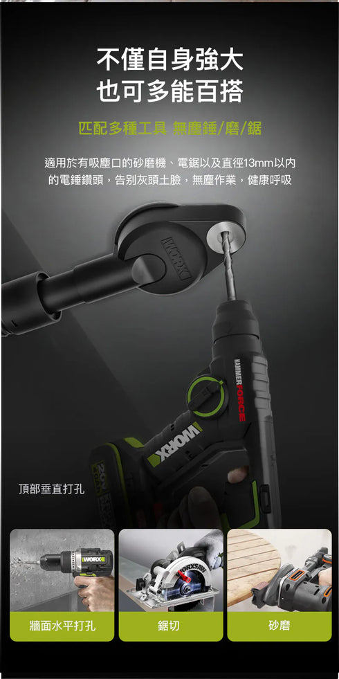 威克士Worx WU037 20V無刷乾濕兩用吸塵機