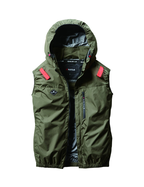 Burtle Aircraft AC2064防UV防水連帽風扇背心 (腰部出風)(淨衫) (現貨發售)