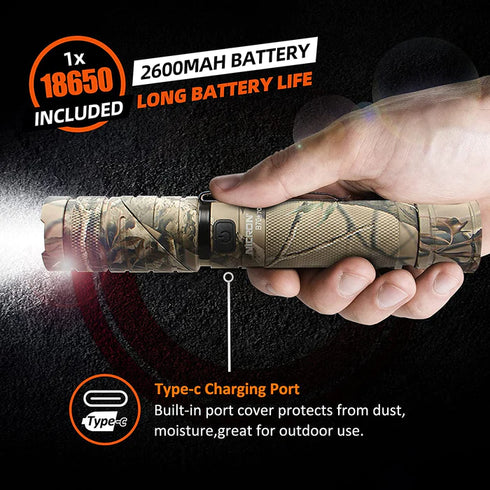 Nicron B70 Plus磁吸曲頭三色迷彩電筒