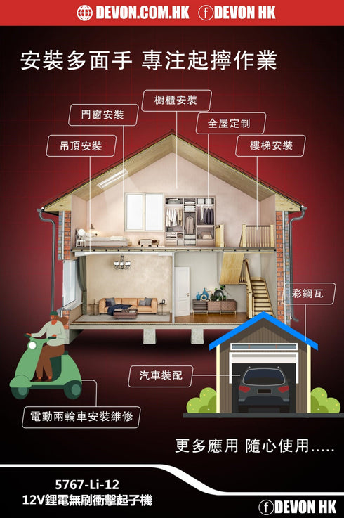 大有Devon 5767 12V鋰電無刷衝擊起子