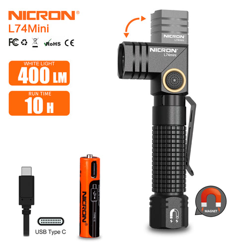 Nicron L74mini迷你磁吸曲頭電筒