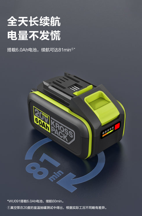 威克士Worx WU091 20V 無刷真空泵(2L)